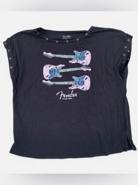 Fender Black Tee with White Logo Women’s 2XL